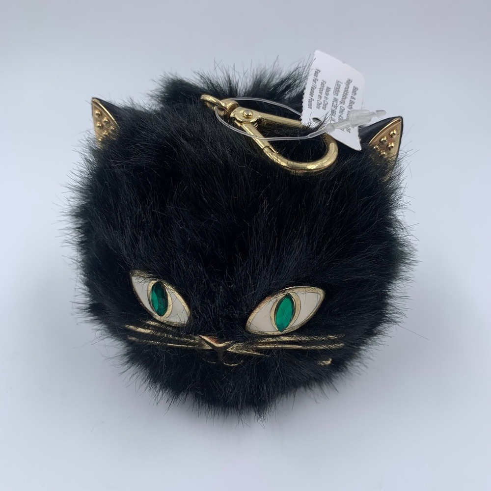 Bath & Body Works Glow In The Dark Black Cat Pom PocketBac Holder Halloween NWT